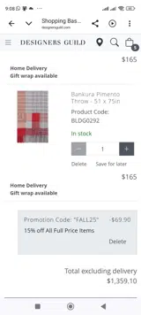 FALL25 coupon verification screenshot