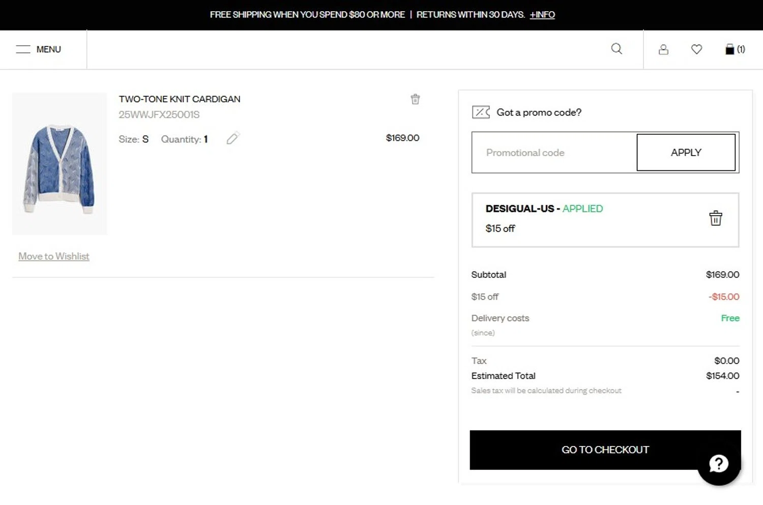 Desigual promo code screenshot showing code DESIGUAL-US applied at Desigual checkout page. Uploaded by SimplyCodes community member MagnificentCollector7829 on Oct 15, 2025