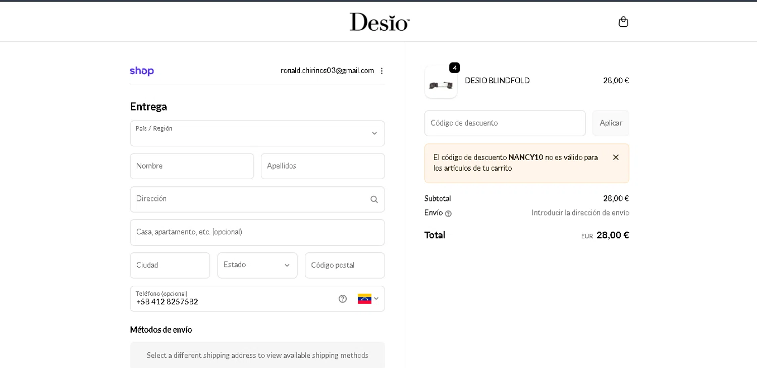 DesioLens discount code screenshot showing code Nancy10 applied at DesioLens checkout page. Uploaded by SimplyCodes community member DiscountHero6246 on Dec 29, 2025