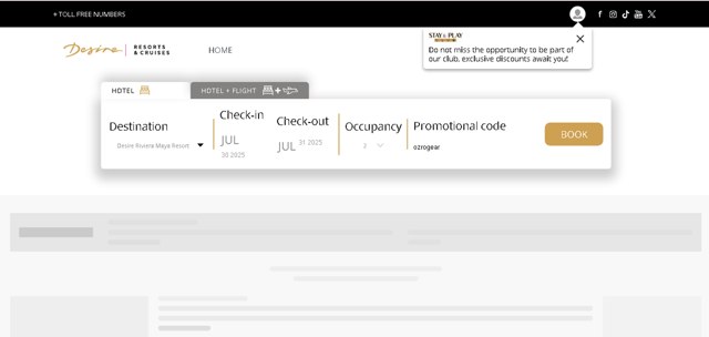 Desire Resorts checkout page showing Desire Resorts promo code box | Screenshot taken by SimplyCodes community member on Jul 30, 2025