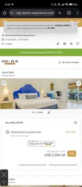 Desire Riviera Maya Resort coupon verification screenshot