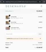 Deskhaus coupon verification screenshot