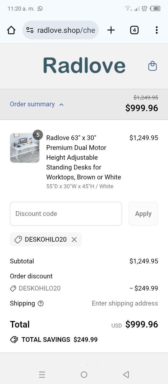 Deskohilo checkout page showing Deskohilo promo code box | Screenshot taken by SimplyCodes community member on Aug 31, 2025