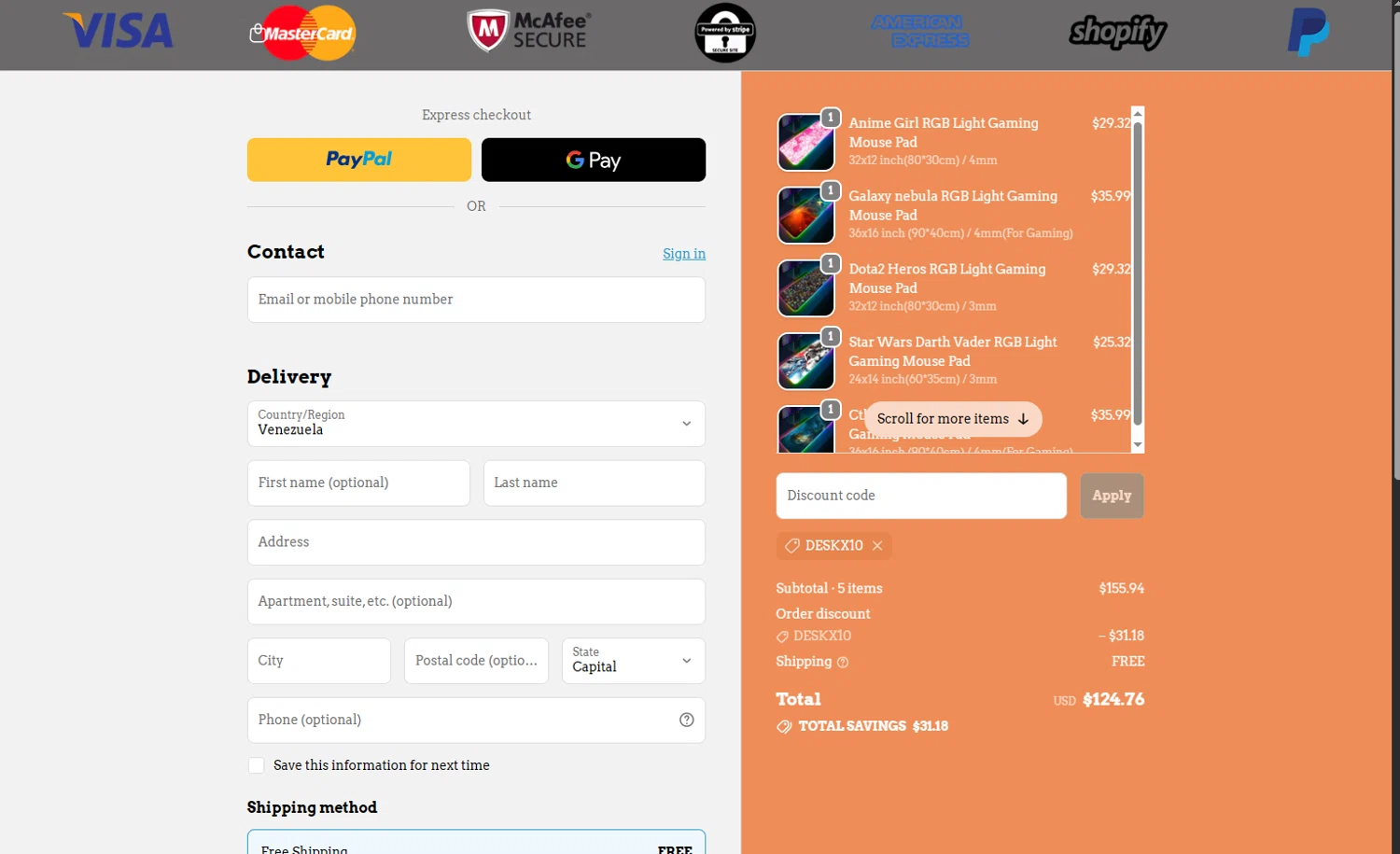 DeskTheme promo code screenshot showing code DESKX10 applied at DeskTheme checkout page. Uploaded by SimplyCodes community member RamonAlexander on Nov 12, 2025