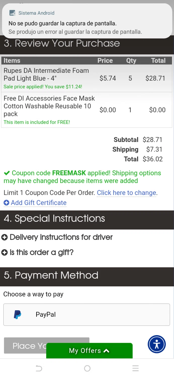 where to use Detailed Image promo code box