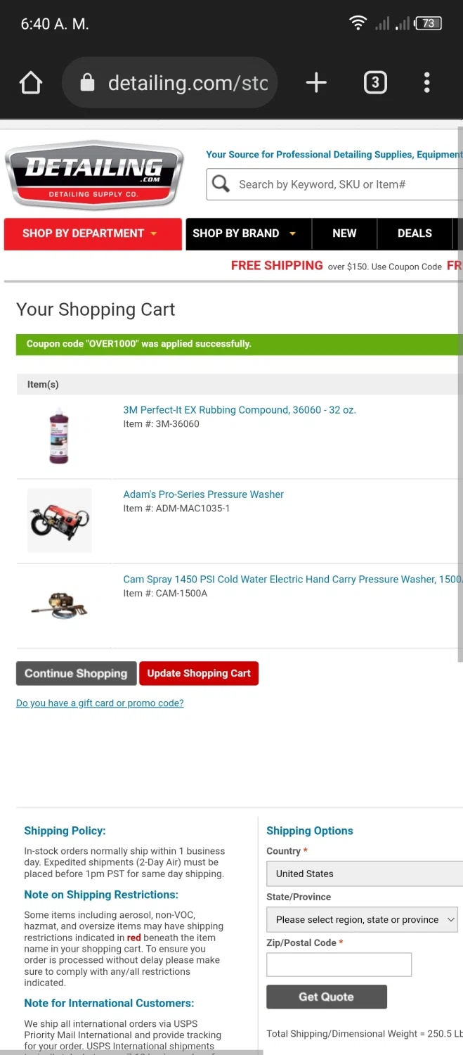 how to use Detailing coupons