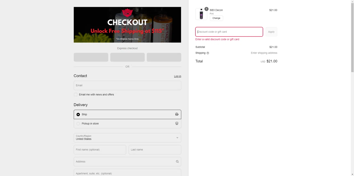 Detail King promo code screenshot showing code CINCO10 applied at Detail King checkout page. Uploaded by SimplyCodes community member RewardTitan728 on May 16, 2025