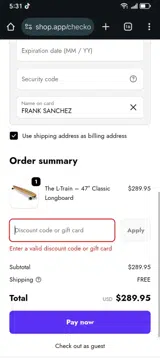Deviate Board Co coupon verification screenshot