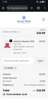 ADDED coupon verification screenshot