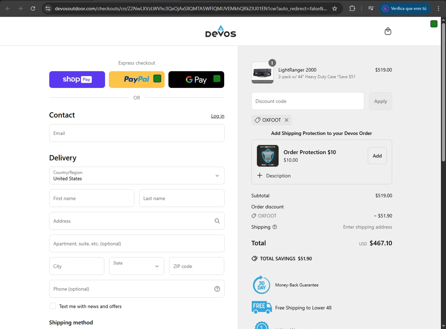 Devos discount code screenshot showing code OXFOOT applied at Devos checkout page. Uploaded by SimplyCodes community member luffyreturn on Jun 26, 2025