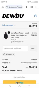 BFCM30 coupon verification screenshot