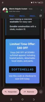 SOFTSHELL40 coupon verification screenshot