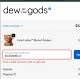 Dew of the Gods coupon verification screenshot