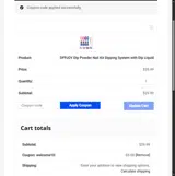 welcome10 coupon verification screenshot