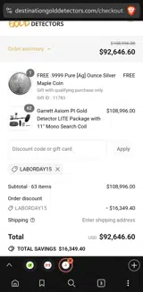 LABORDAY15 coupon verification screenshot