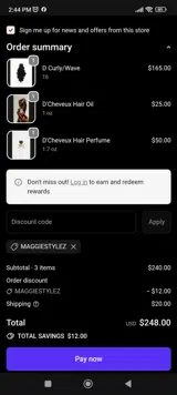 MAGGIESTYLEZ coupon verification screenshot