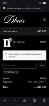 Freeship coupon verification screenshot