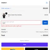 150FF coupon verification screenshot