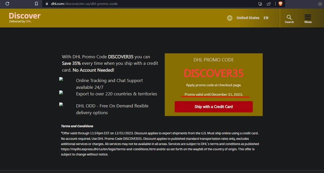 DHL Promo Codes 20 Off October 2024