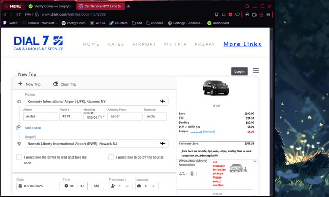 Dial 7 checkout page showing Dial 7 coupon code box | Screenshot taken by SimplyCodes community member on Jul 8, 2025