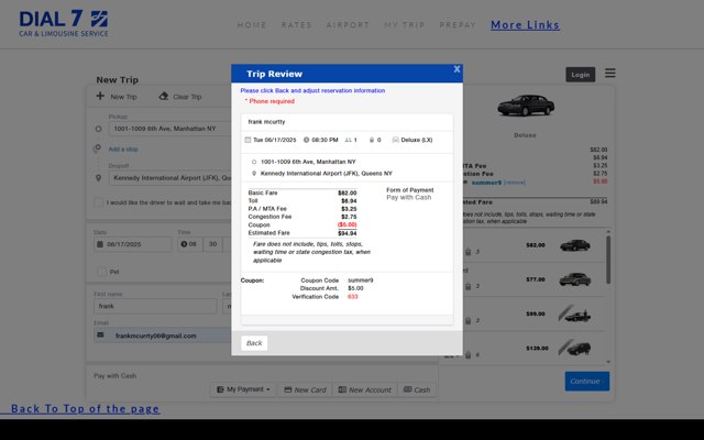 Dial 7 checkout page showing Dial 7 coupon code box | Screenshot taken by SimplyCodes community member on Jun 10, 2025