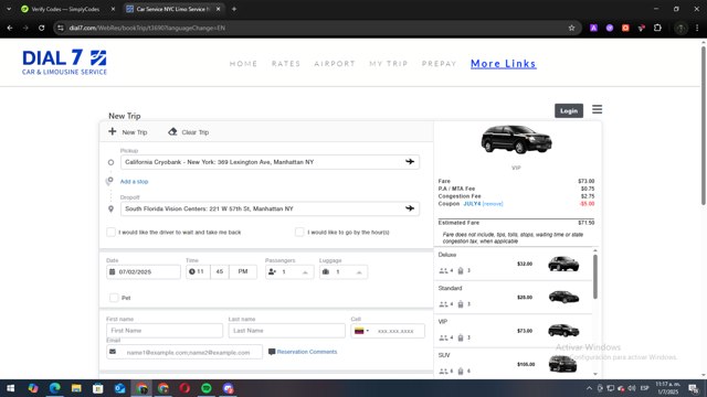 Dial 7 checkout page showing Dial 7 coupon code box | Screenshot taken by SimplyCodes community member on Jul 1, 2025