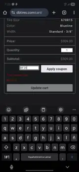 Diamond Back Classics coupon verification screenshot