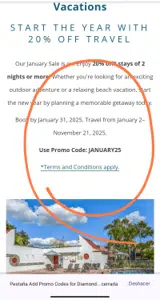 JANUARY25 coupon verification screenshot