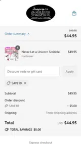 Diane Alber coupon verification screenshot