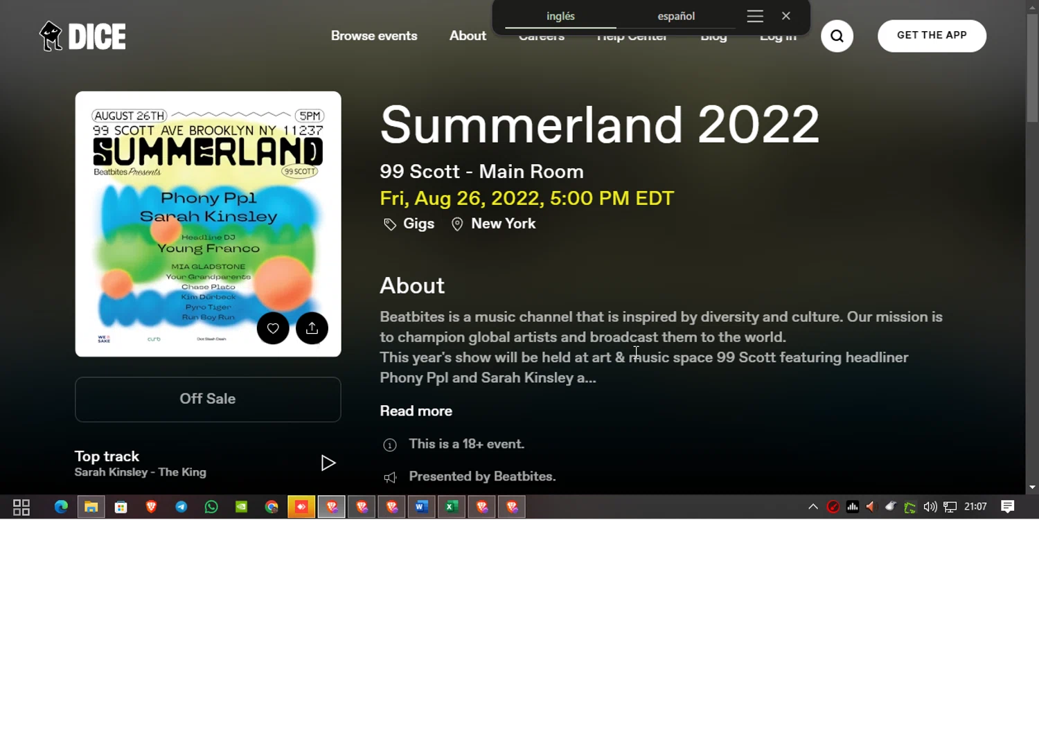 DICE FM checkout page showing DICE FM discount code box | Screenshot taken by SimplyCodes community member on Jan 2, 2025