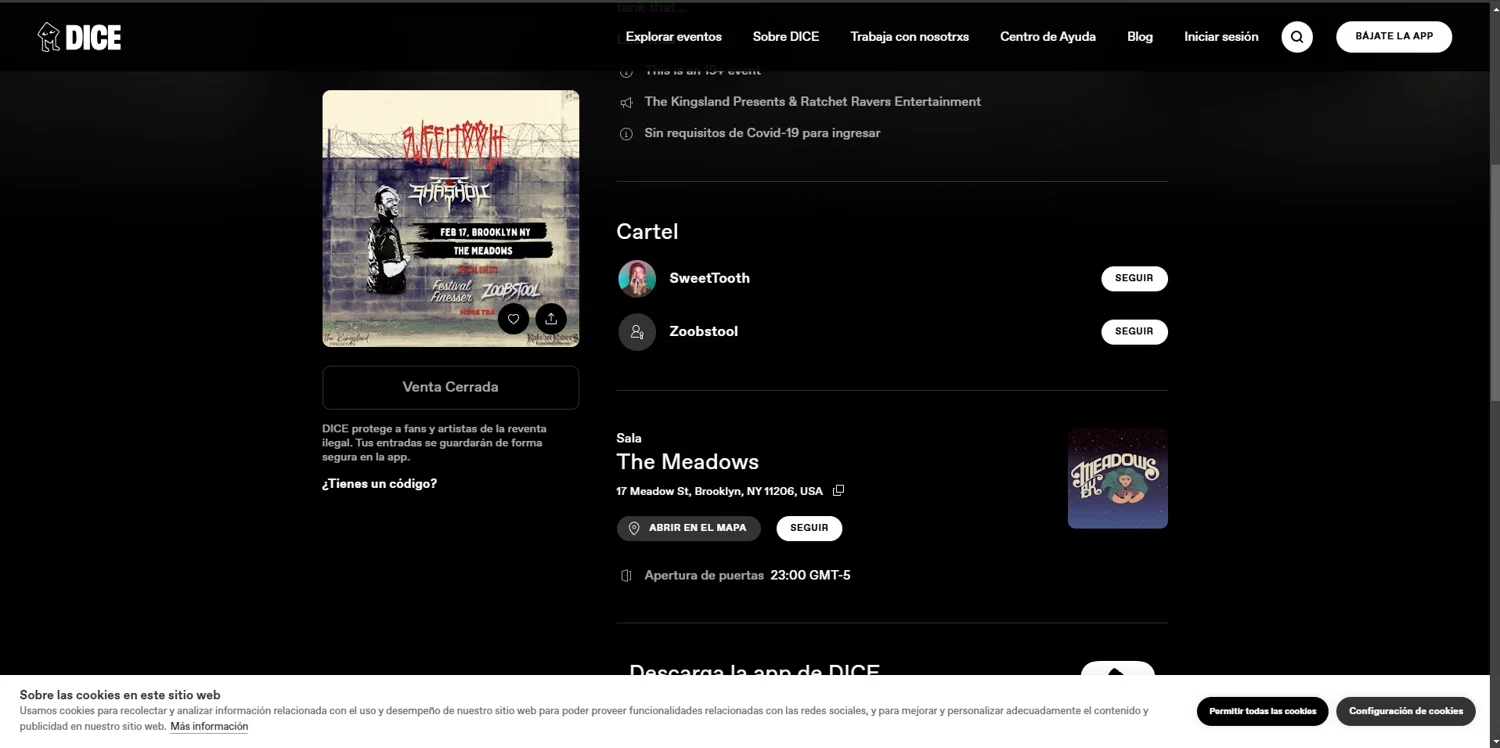 DICE FM checkout page showing DICE FM discount code box | Screenshot taken by SimplyCodes community member on Jan 20, 2025