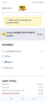 Bahdckys10 coupon verification screenshot