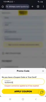 SLEIGH25 coupon verification screenshot