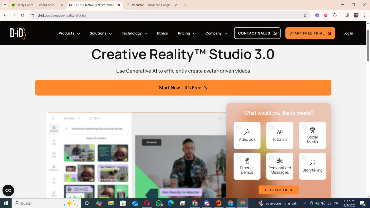 D-ID promo code screenshot showing code WELCOME20 applied at D-ID checkout page. Uploaded by SimplyCodes community member andresito16 on Sep 17, 2025