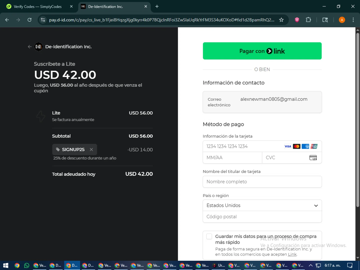 D-ID checkout page showing D-ID promo code box | Screenshot taken by SimplyCodes community member on Jan 13, 2026