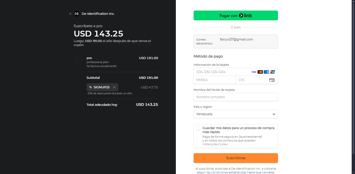 D-ID promo code screenshot showing code SIGNUP25 applied at D-ID checkout page. Uploaded by SimplyCodes community member Serdanvz on Aug 30, 2025
