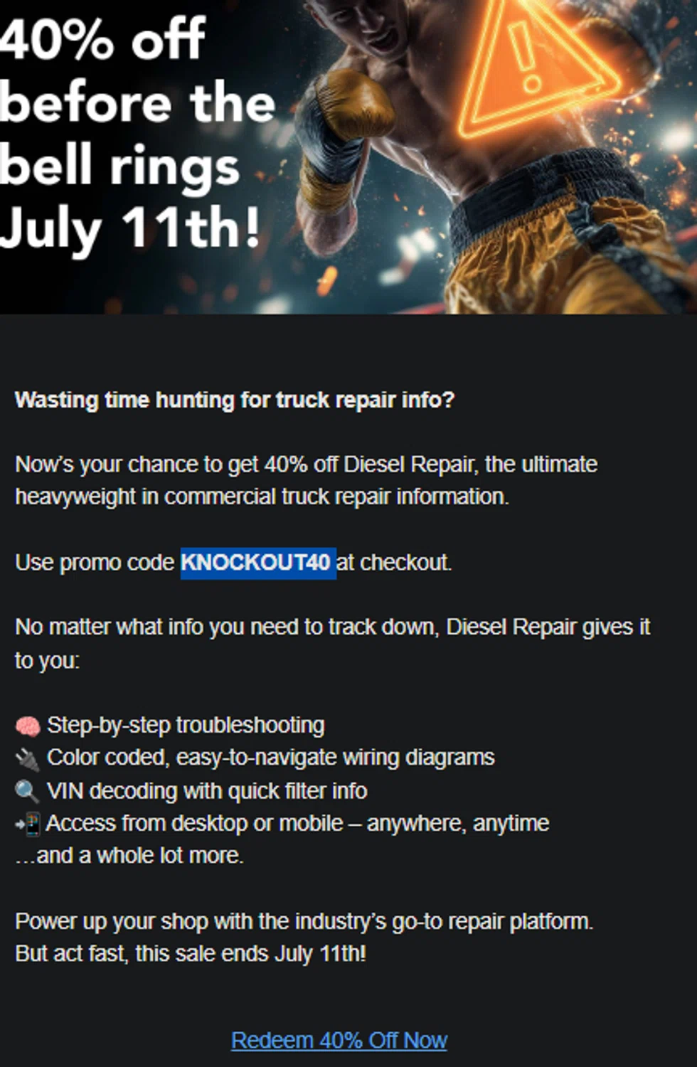 Diesel Laptops discount code screenshot showing code KNOCKOUT40 applied at Diesel Laptops checkout page. Uploaded by SimplyCodes community member idkxxx on Jul 7, 2025