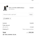 LUM10S coupon verification screenshot