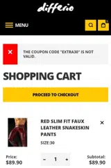 EXTRA30 coupon verification screenshot