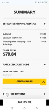 SNATCHIT coupon verification screenshot