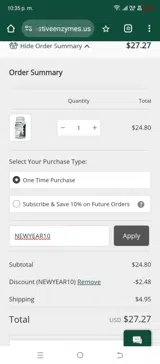 NEWYEAR10 coupon verification screenshot