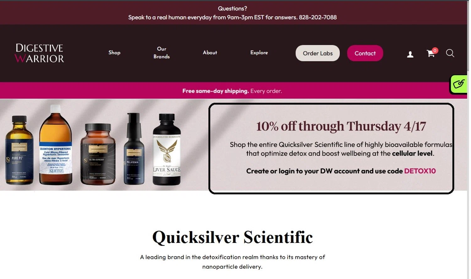 Digestive Warrior coupon code screenshot showing code DETOX10 applied at Digestive Warrior checkout page. Uploaded by SimplyCodes community member jesuspromo37 on Apr 14, 2025