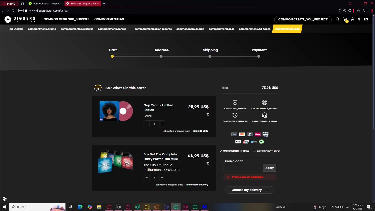 Diggers Factory promo code screenshot showing code HAND2HAND applied at Diggers Factory checkout page. Uploaded by SimplyCodes community member DiscountPilot6482 on Apr 6, 2025