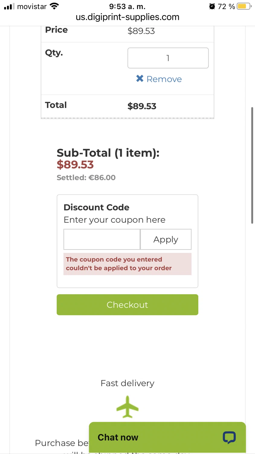 DIGIPRINT SUPPLIES discount code screenshot showing code EXTRA15 applied at DIGIPRINT SUPPLIES checkout page. Uploaded by SimplyCodes community member jorgejavierherrera on Mar 3, 2025