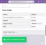 Digital Detox Centre coupon verification screenshot