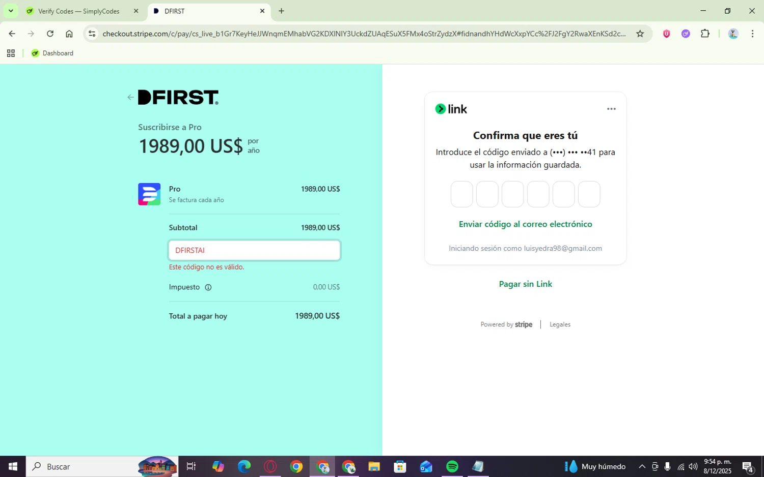 Digital First AI promo code screenshot showing code DFIRSTAI applied at Digital First AI checkout page. Uploaded by SimplyCodes community member Tsubaki on Dec 9, 2025