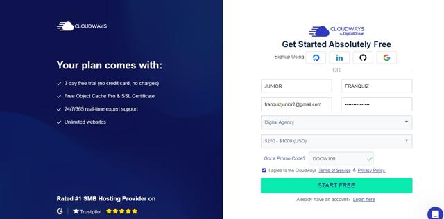 DigitalOcean checkout page showing DigitalOcean promo code box | Screenshot taken by SimplyCodes community member on Apr 10, 2023