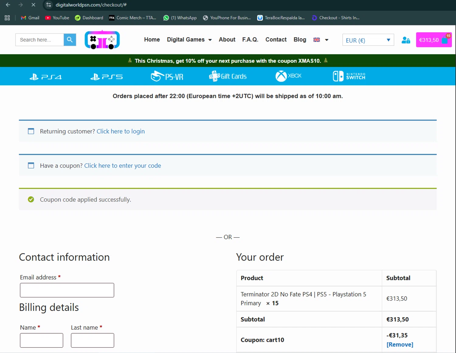 Digital World PSN checkout page showing Digital World PSN promo code box | Screenshot taken by SimplyCodes community member on Jan 4, 2026
