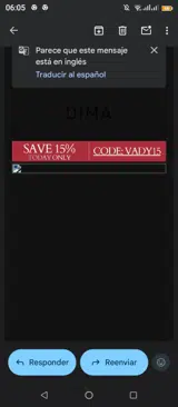 Vady15 coupon verification screenshot