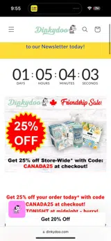 Canada25 coupon verification screenshot